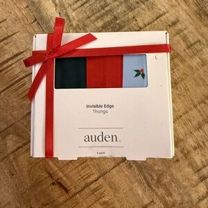 Auden Invisible Edge Thongs - Red, Green, White